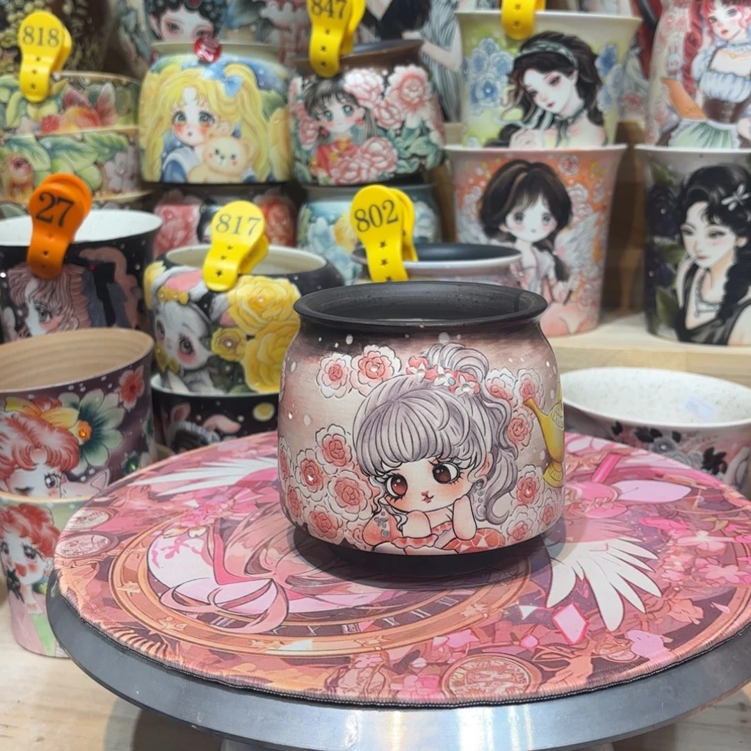 花****景德镇手绘花盆陶瓷