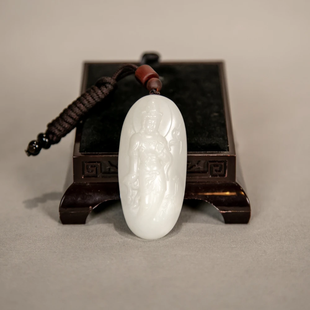和田玉雕刻观音挂坠ZZ13110