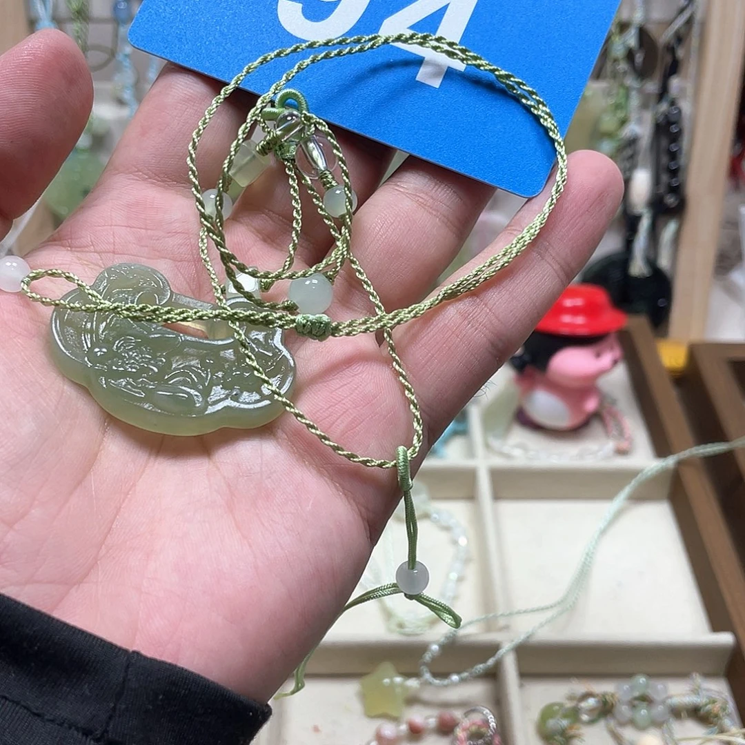 蛇纹石玉合金颈饰