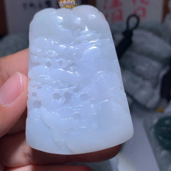 翡翠未镶嵌颈饰保真天然A货翡翠