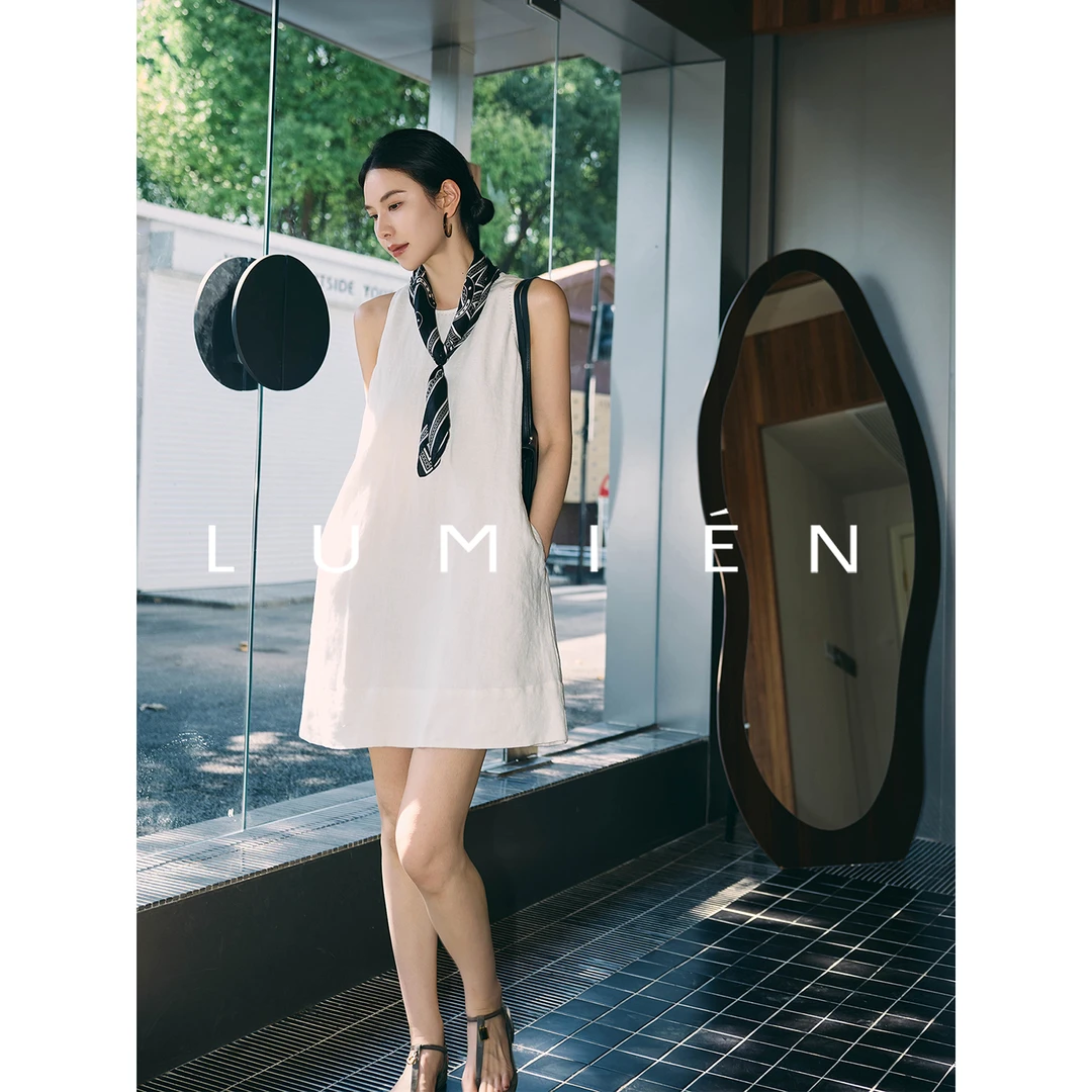 【LUMIEN】“夏日”慵懒风亚麻A字连衣裙LX5DLL200
