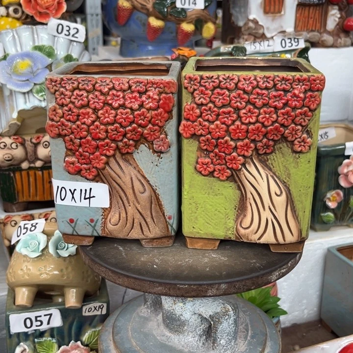 紫砂花盆粗陶材质多肉花盆