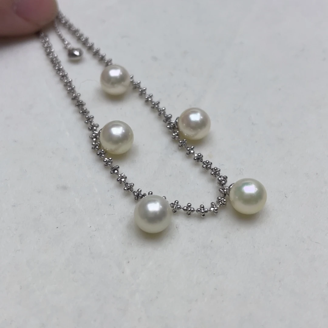 海水珍珠银S925镶嵌手绳