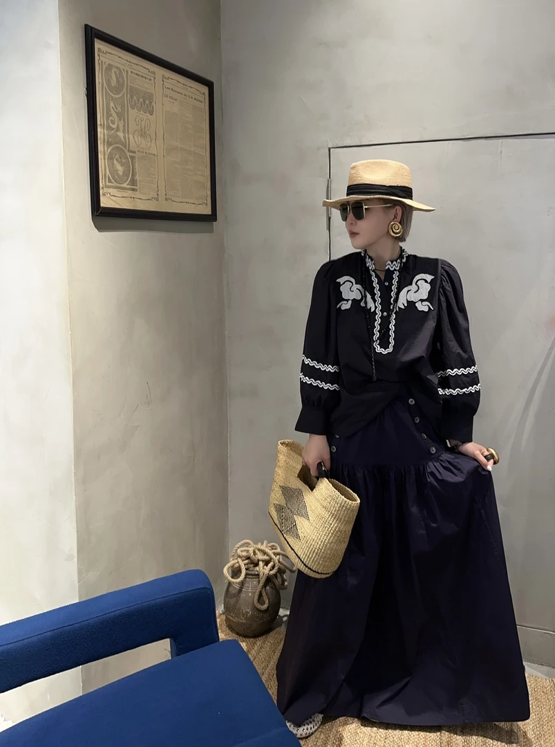 ANTIK BATIK25ss·立体花纹圆领衬衫（直播防拍价勿拍联系客服改价）