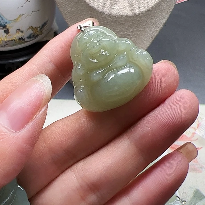 和田玉银S925镶嵌颈饰21