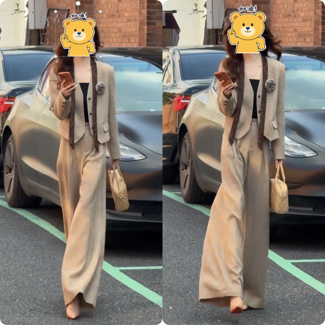 2025秋季新款时尚修身显瘦款女气质网红洋气套装百搭款G6617