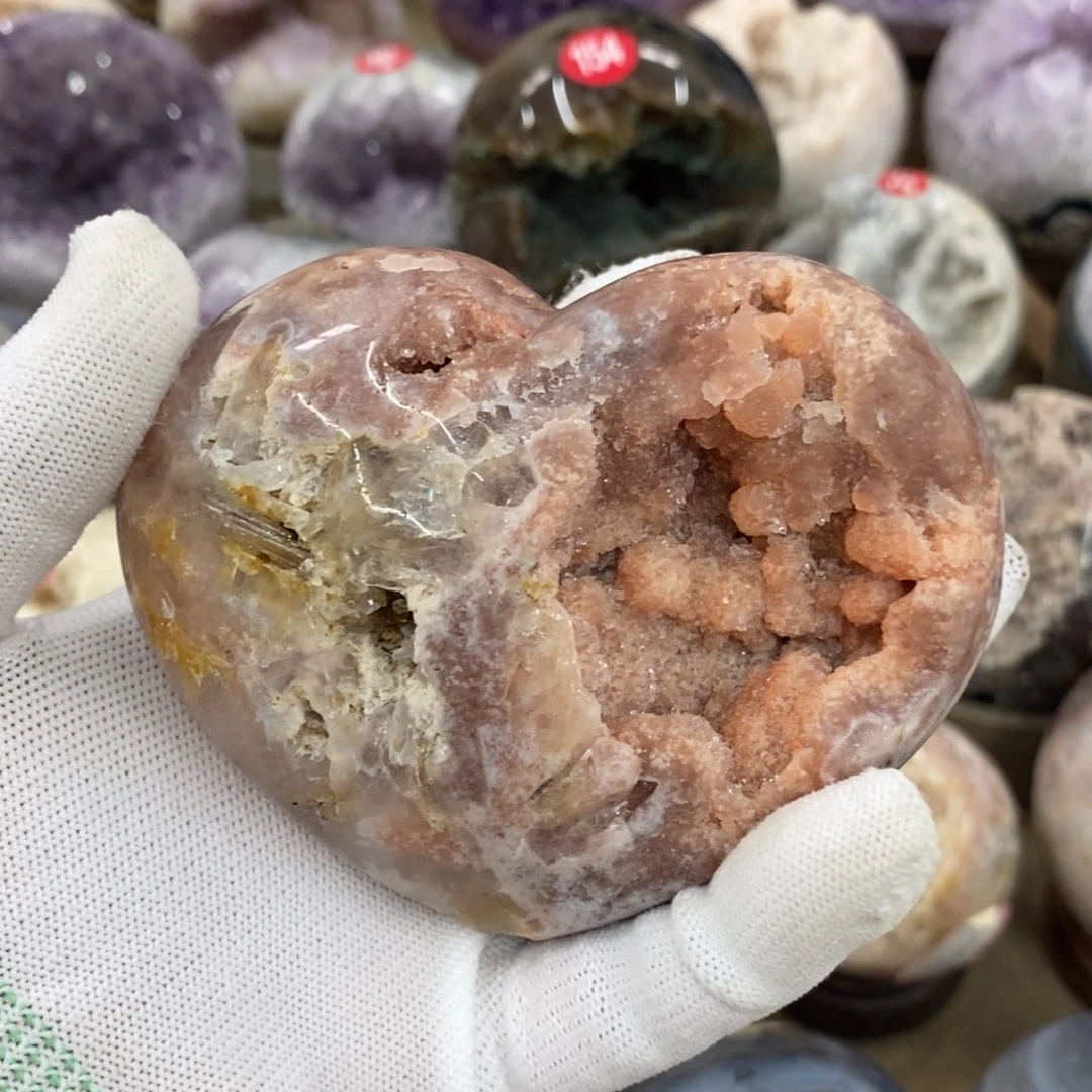 水晶粉爱心未镶嵌