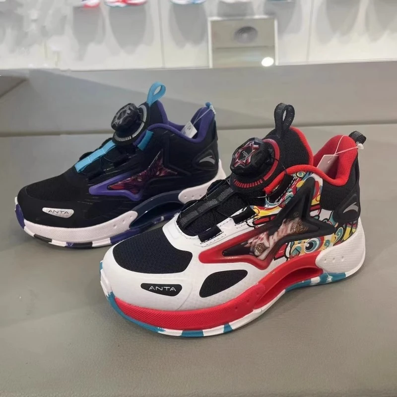 青狂PRO小童|安踏儿童篮球鞋2025春季新款防滑耐磨纽扣运动鞋战靴