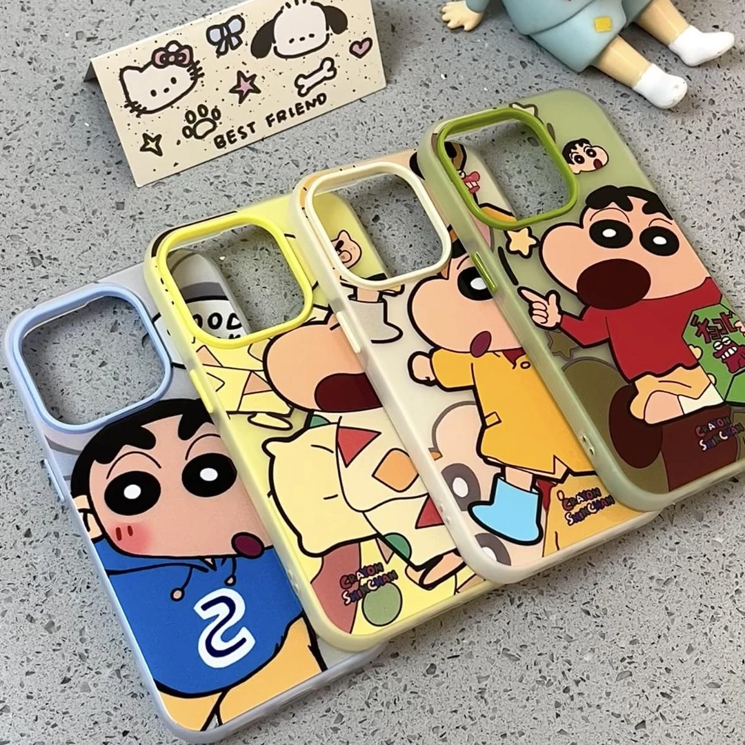 莱冰多巴胺可爱小新适用iPhone16肤感果冻苹果15pro手机壳13/14套