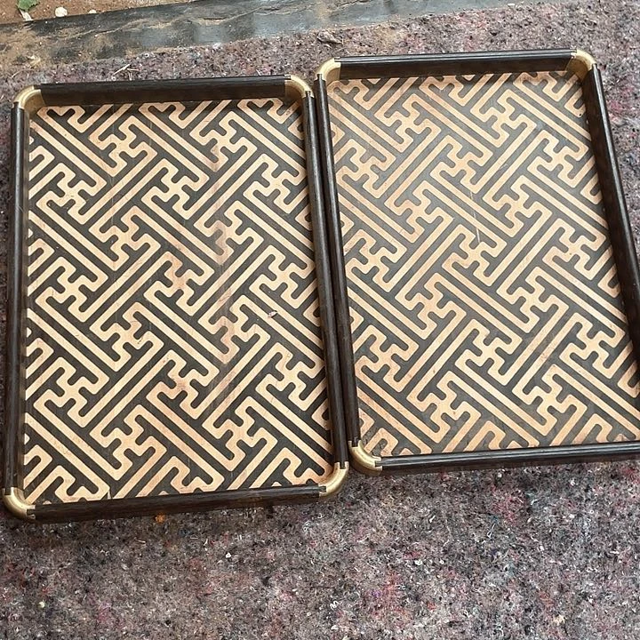 花梨木类张*生两个盘子