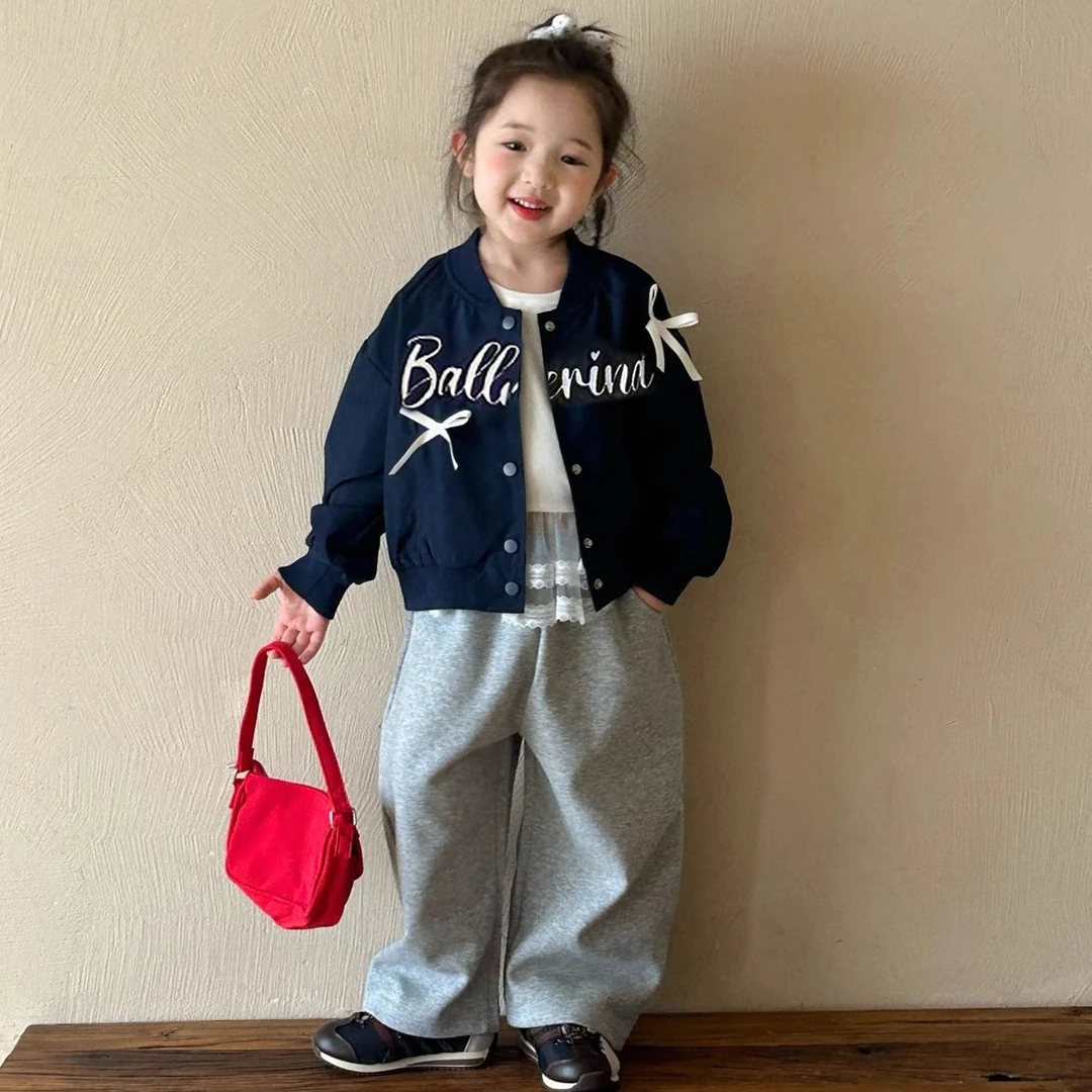 女童棒球服春秋款2025新款儿童春装洋气时髦上衣小童女宝春季外套