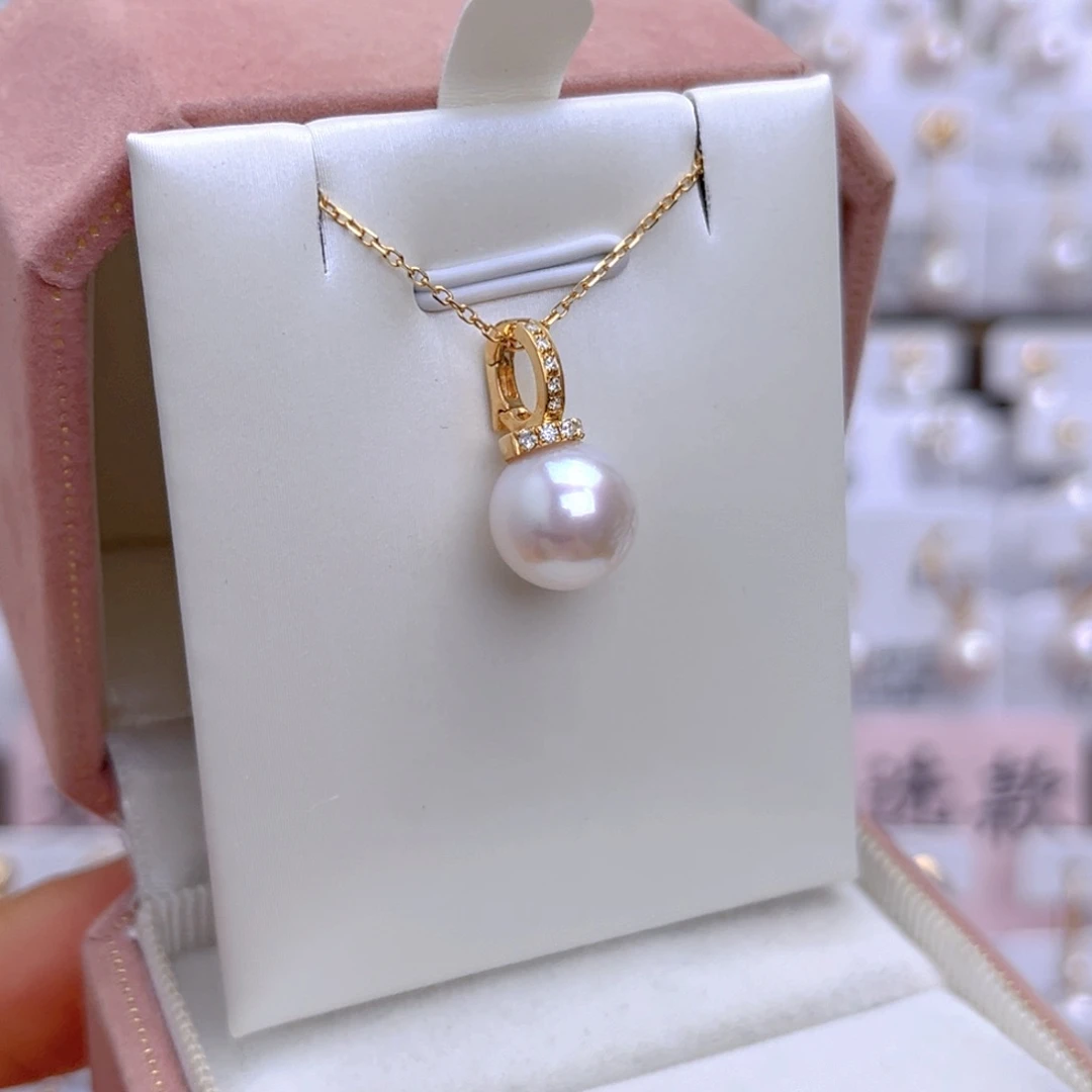 海水珍珠18K金镶嵌套链