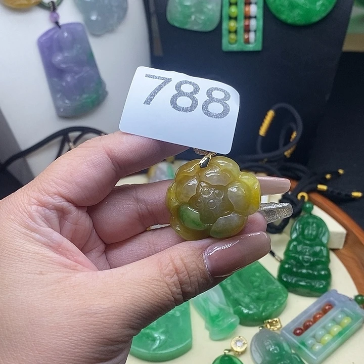 翡翠未镶嵌吊坠(赠链)