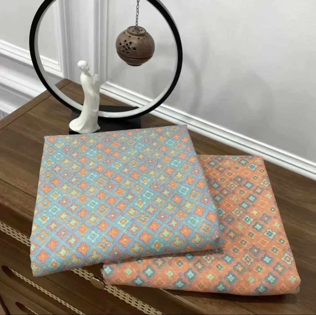 【蓝碎橘碎床单3米】80支新疆长绒棉双层纱软糯亲肤裸睡细腻