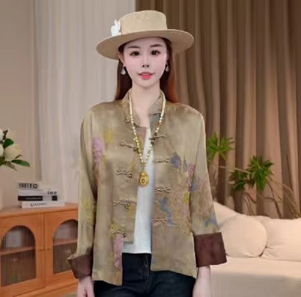 【金牡丹】新中式国风典雅气质复古感早秋外套2025C5486-瑾玉杭锦仓