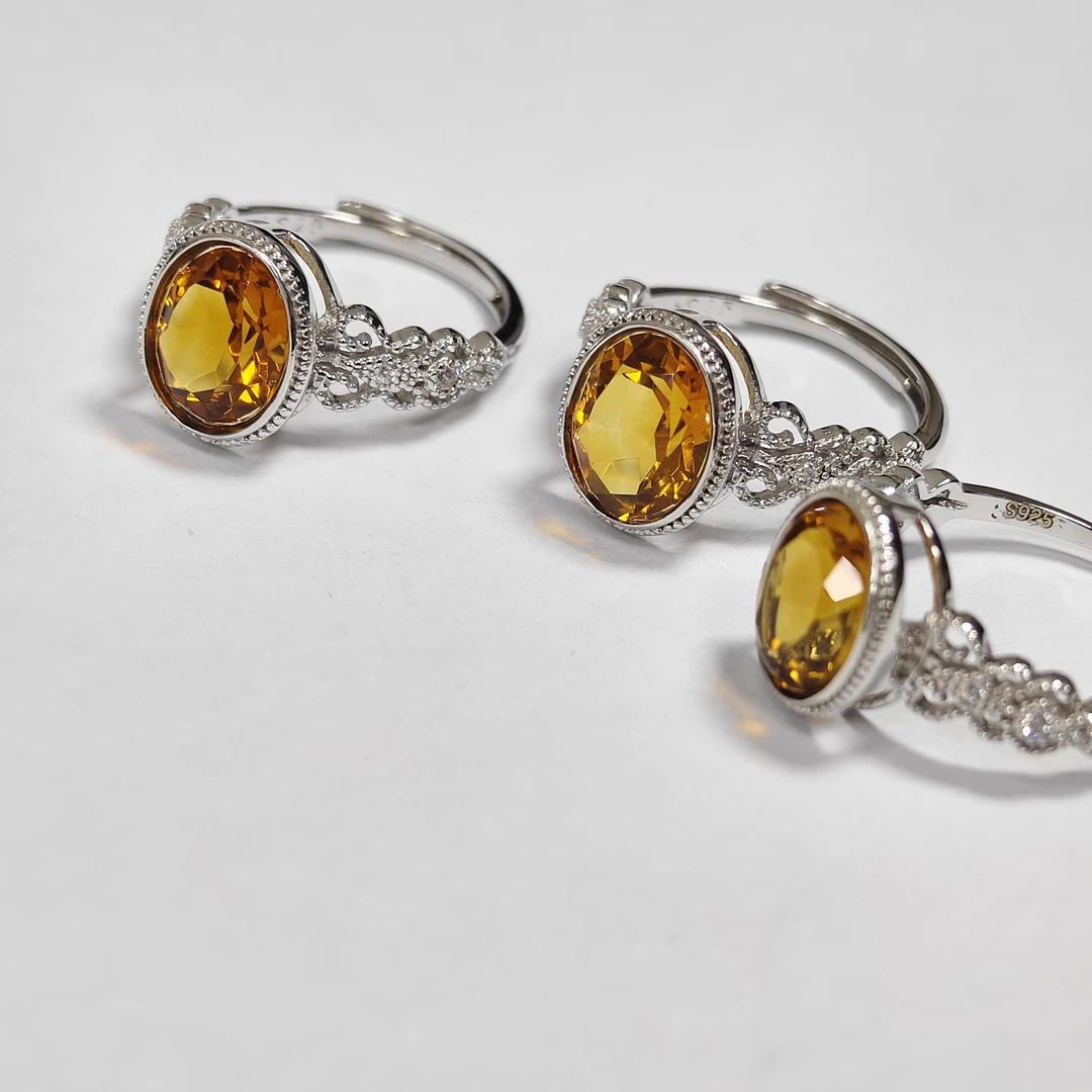 【书记甄选】天然黄水晶戒指 多样性发一件 8050QBX