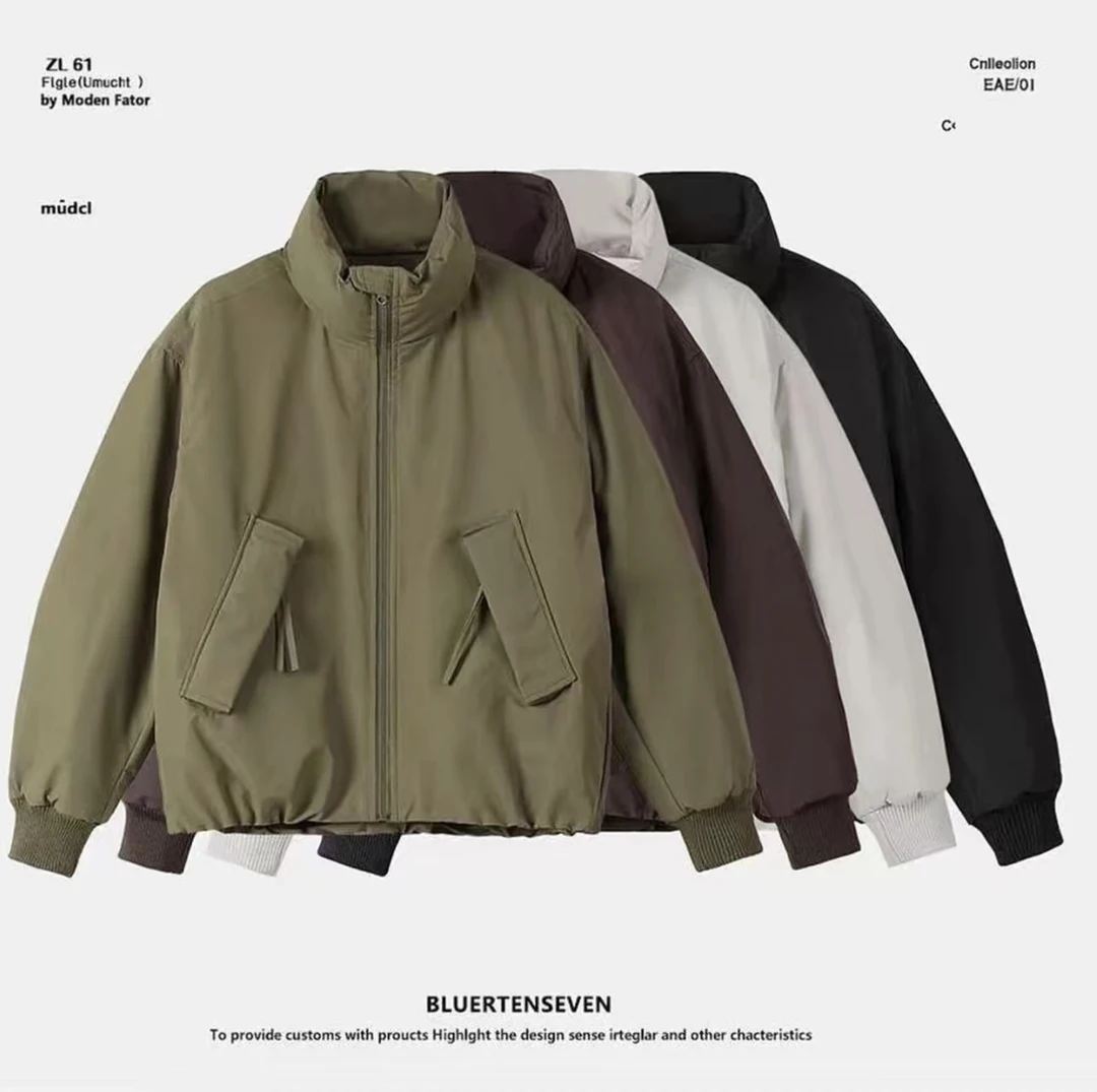 【KK穿搭】工装厚款棉衣短款宽松型棉服冬季立领拉链保暖宽松