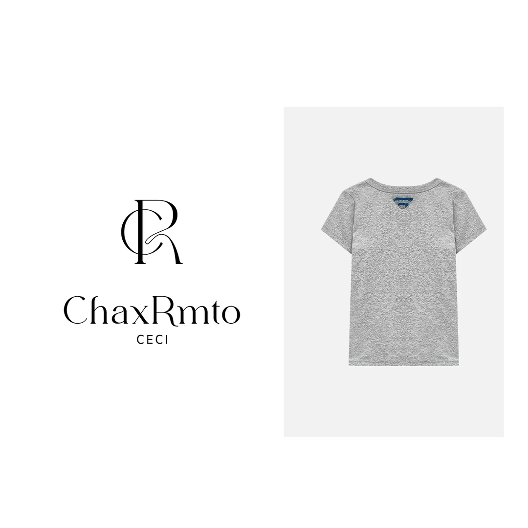 ChaxRmto斯斯 “英伦少女”时尚字母印花休闲圆领百搭T恤 SD1A0723