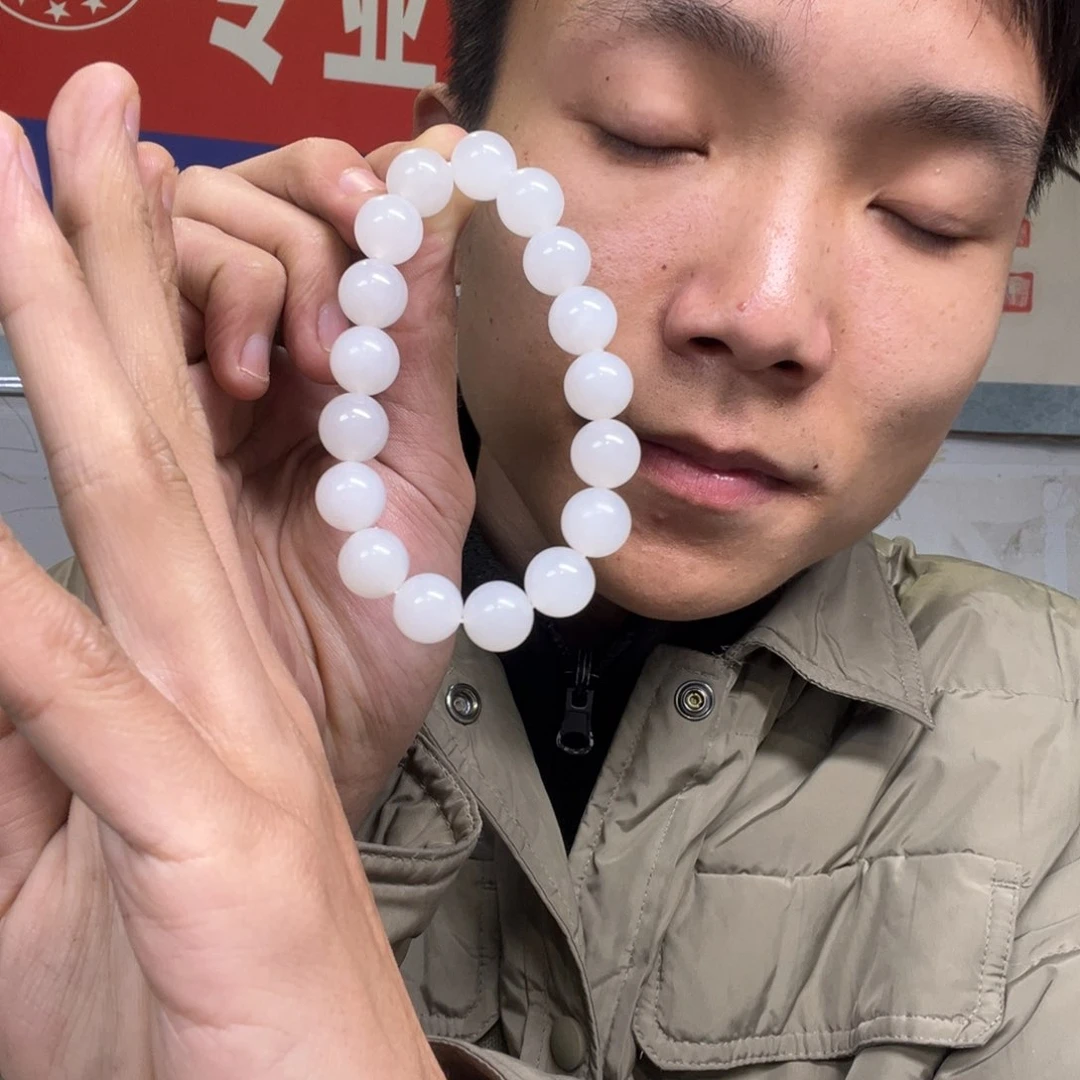 和田玉手链未镶嵌多样性野牛沟羊脂玉卡12货头