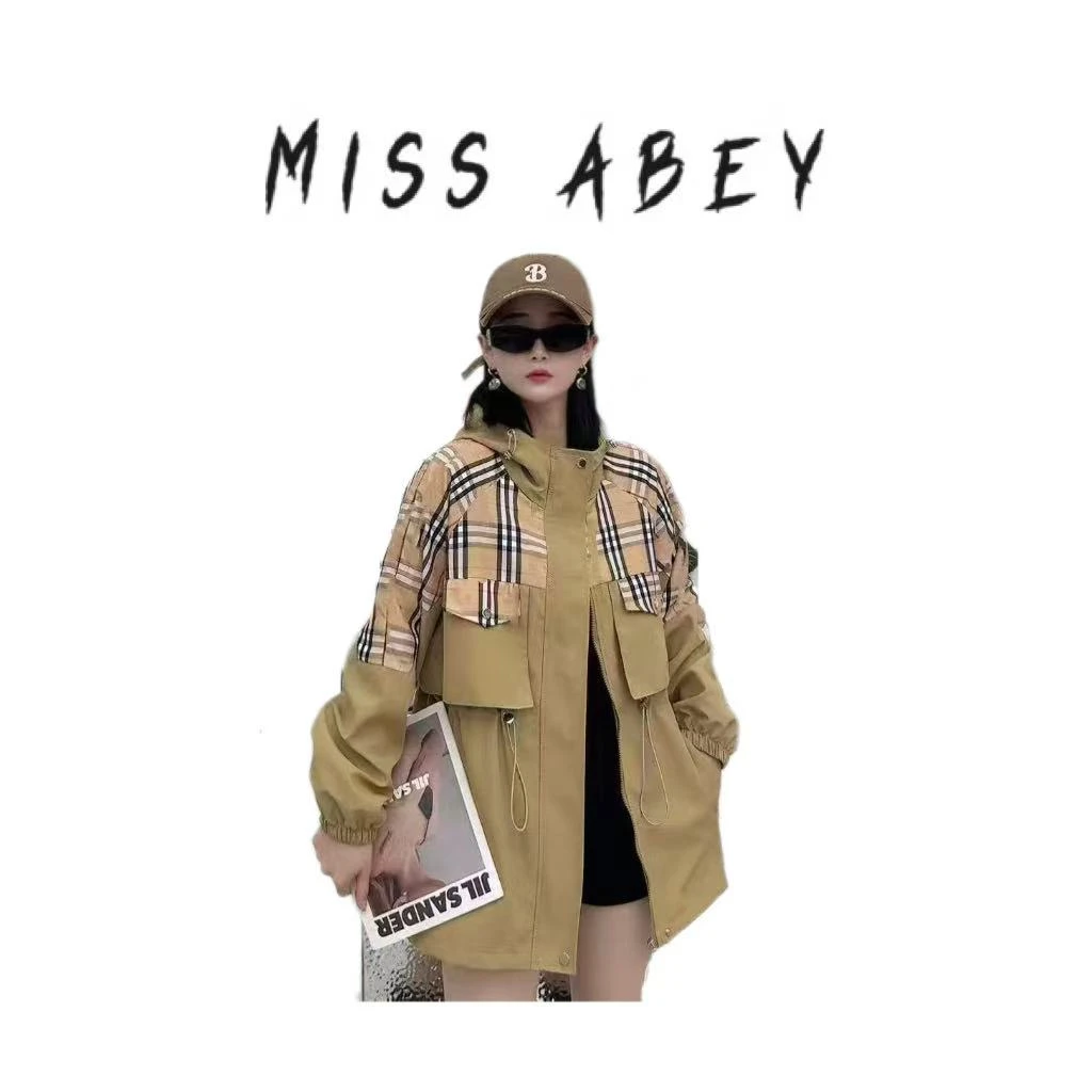 【杉姐自营店】英伦风格轻奢时尚格子外套风衣上衣外套女Y1983