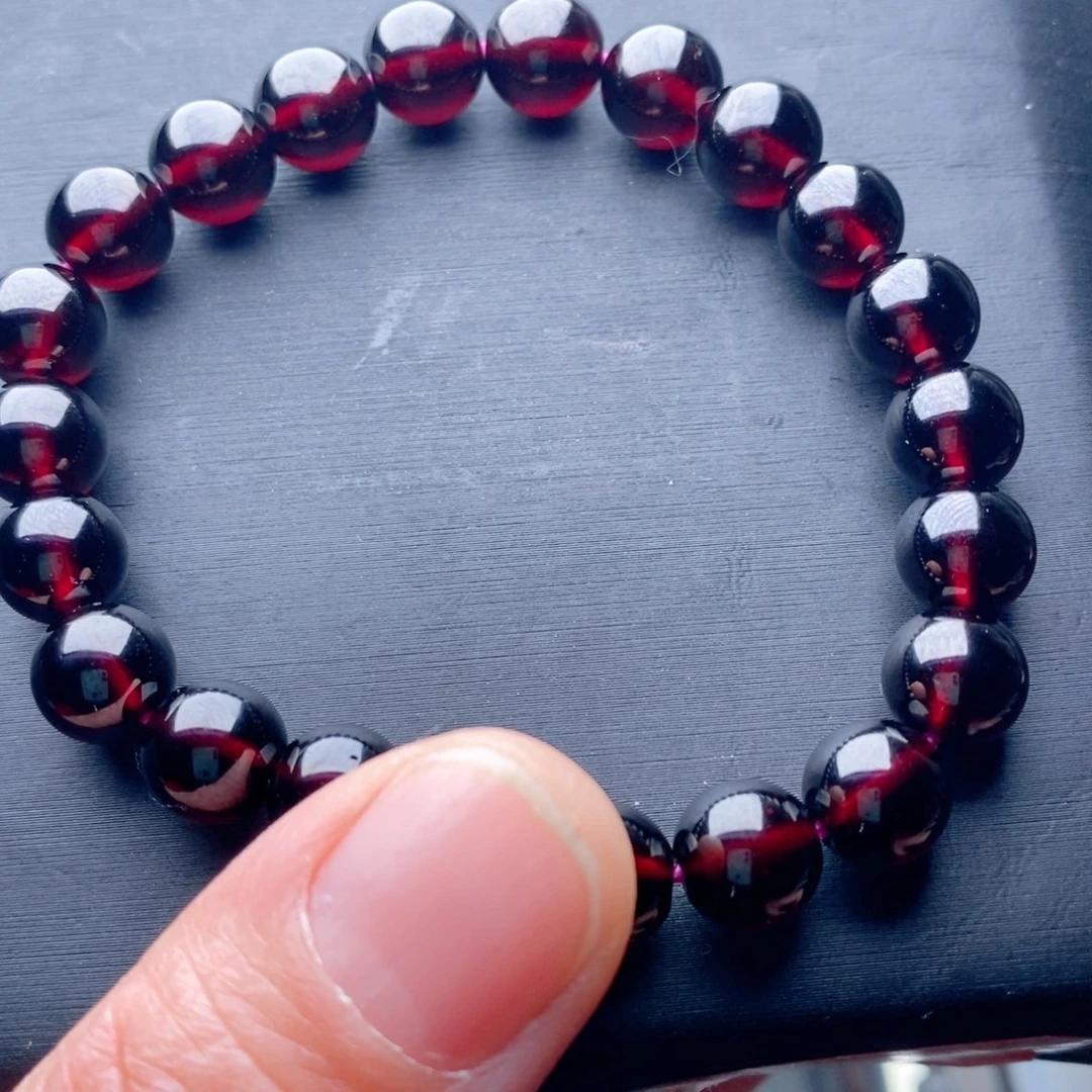 未镶嵌石榴石手链天然9毫米玻璃体清仓