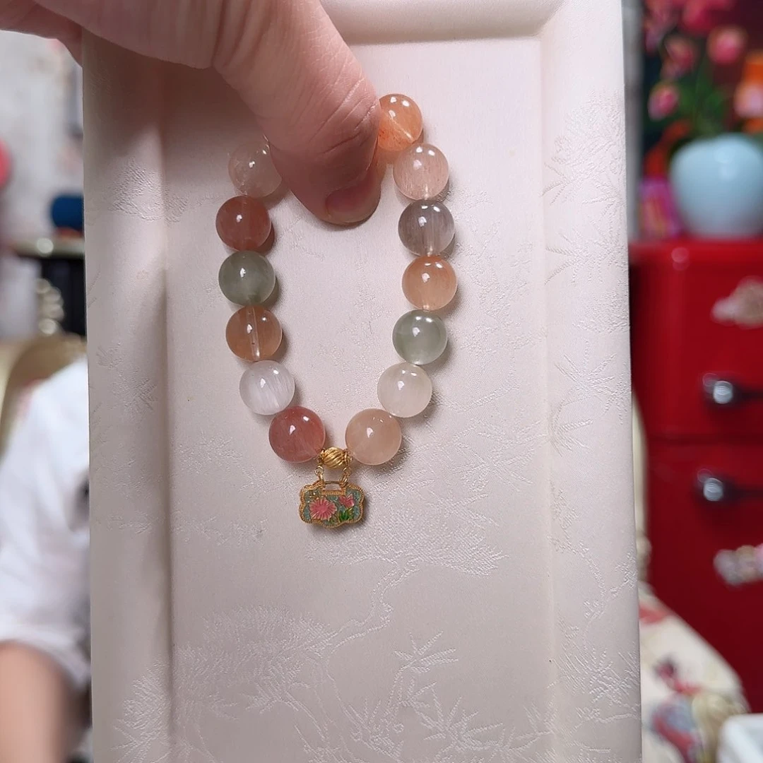 水晶手链18K金镶嵌手串