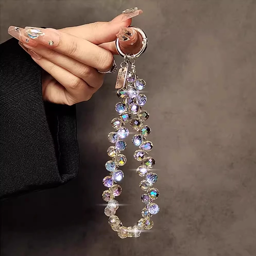 玻璃水晶手机挂绳手机链奢华高级感手腕挂链手提链条轻奢网红女款