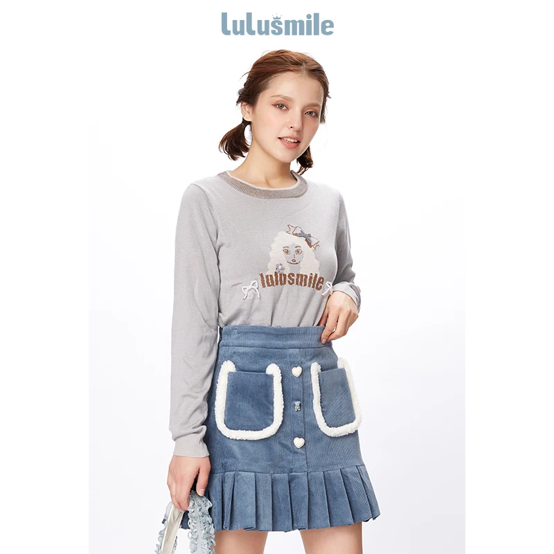 【媛媛女王专享】lulusmile冬季圆领套头针织衫DMD0036