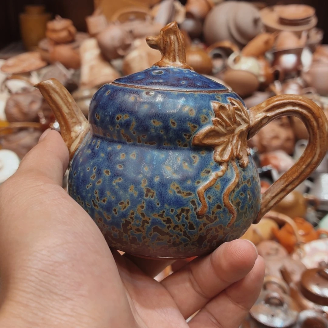 柴烧老岩泥手工茶壶器皿