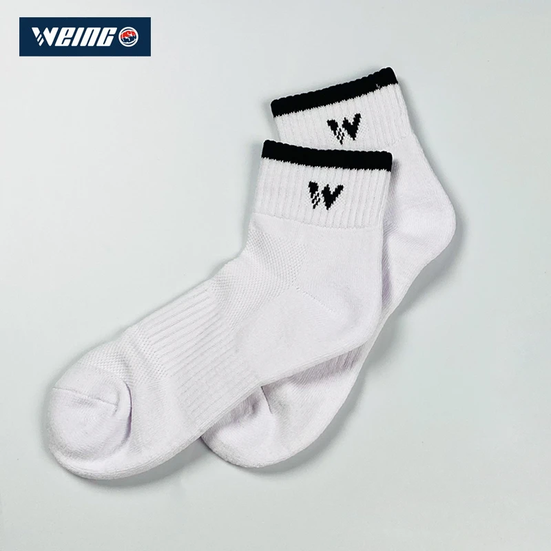 专业吸汗防磨白色舒适休闲羽毛球短袜WP-090羽毛球袜运动袜子