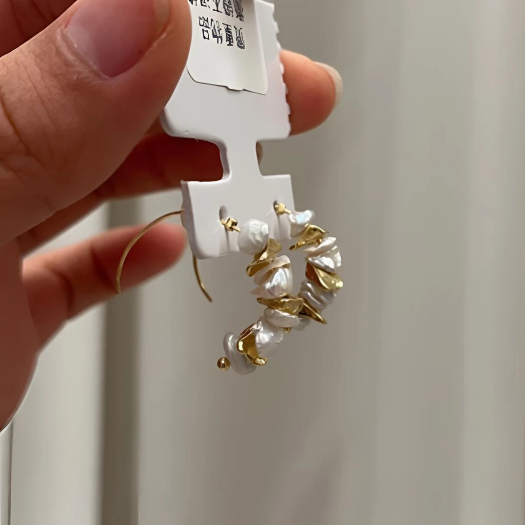 无核叠打巴洛克碎银子天然淡水珍珠小C款 百搭时尚设计款
