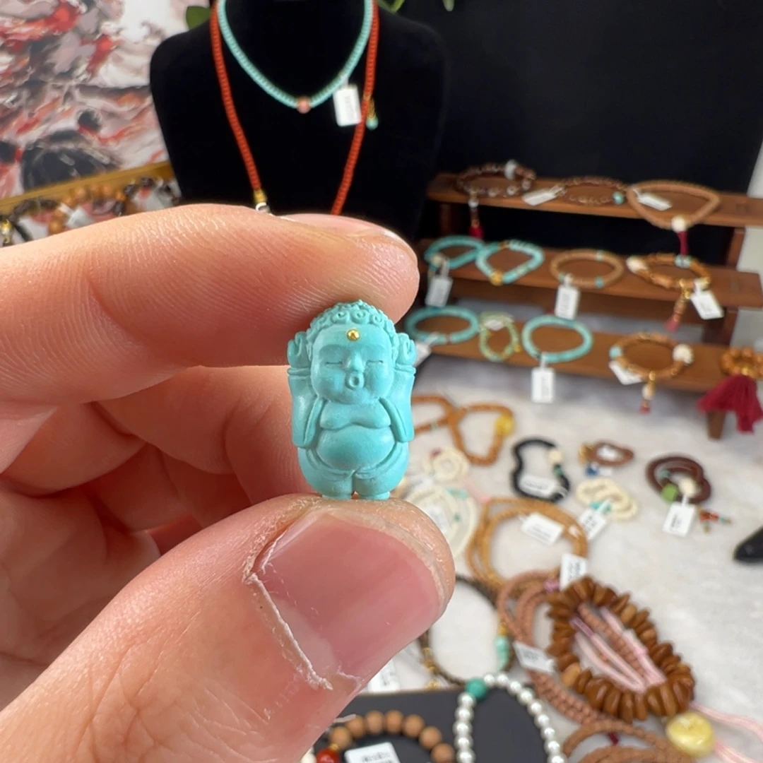 绿松石未镶嵌绿松石宝宝佛