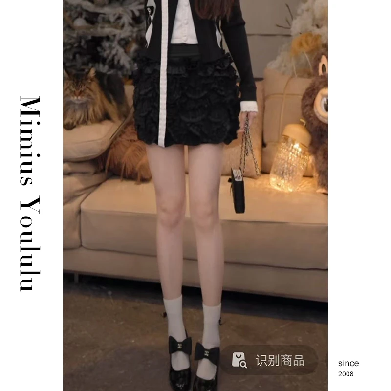 【mimius】七七 古典立体褶皱蕾丝花边半身裙 汉服 F12086