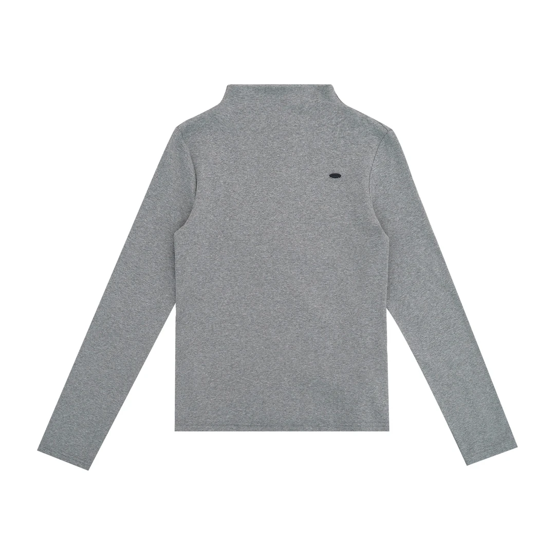 GGAHOLIDAY秋冬时尚百搭修身长袖半高领女士纯色打底衫T恤-161100