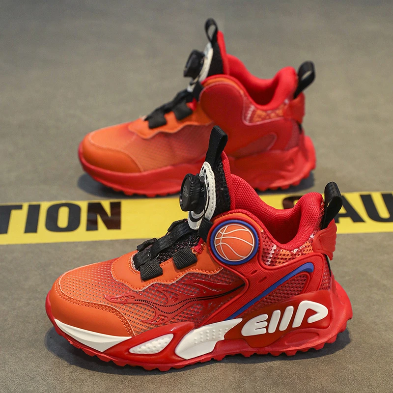 夏季爆款儿童男女篮球鞋运动鞋旋扣防滑篮球鞋透气中大童休闲透气