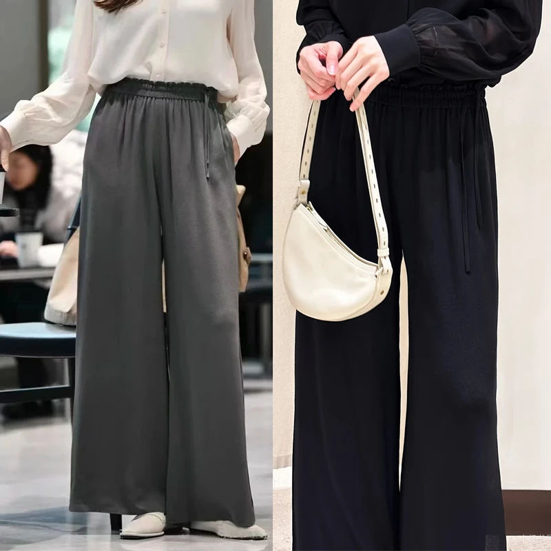 穿上腿长2米！重磅双层鬼绉桑蚕丝裤子！外面仿不出来的元厂鬼绉！