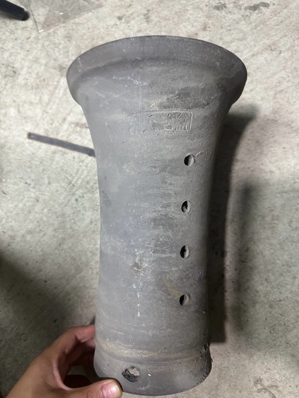 纯手工透气黑陶束腰款兰花专用花盆吊兰适用