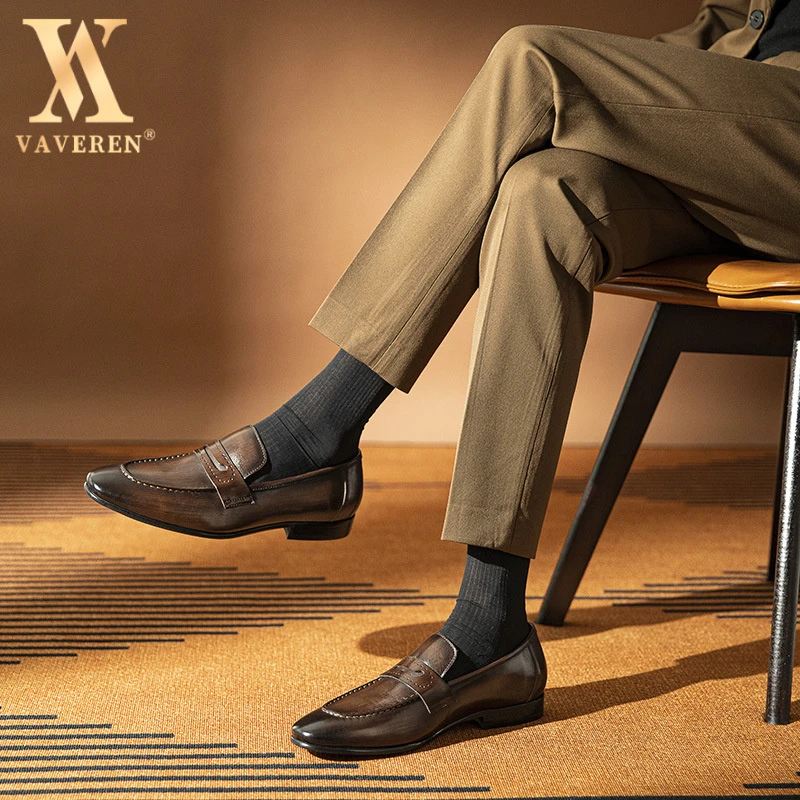 男士商务休闲皮鞋乐福休闲皮鞋英伦真皮一脚踏驾车鞋商务正装男鞋