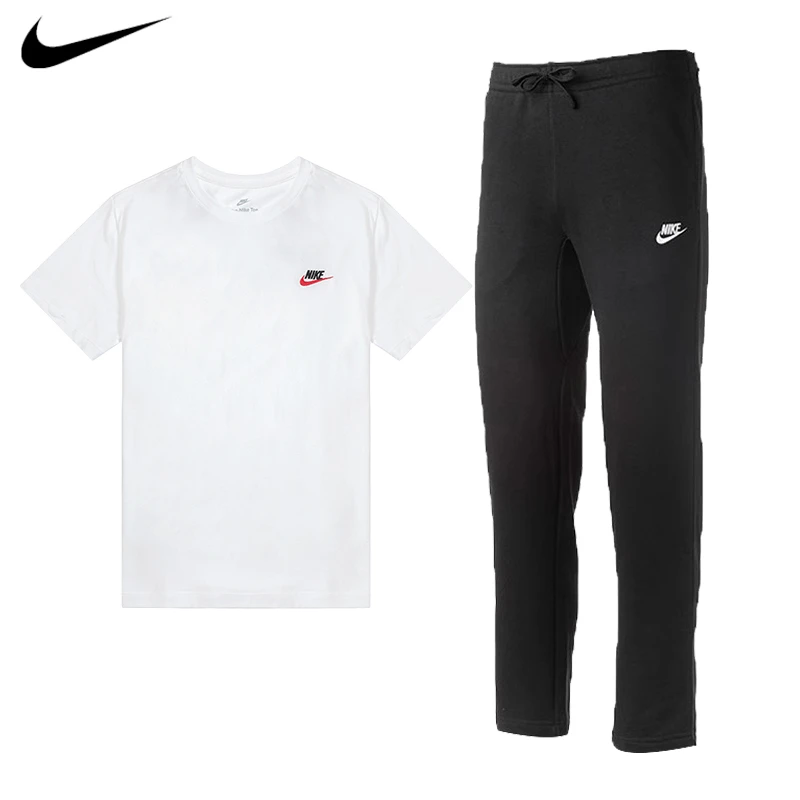 【刺绣套装】NIKE耐克运动服男2025新款时尚官方正品短袖长裤两件套