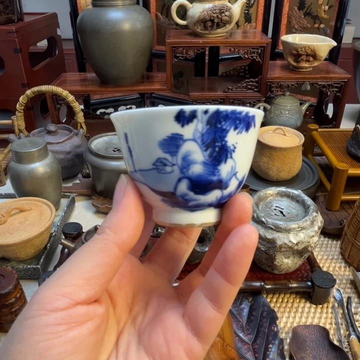 春风手绘青花杯好