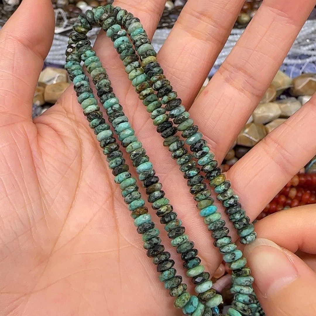 玛瑙/玉髓合金珠宝半成品5mm切面算盘一条