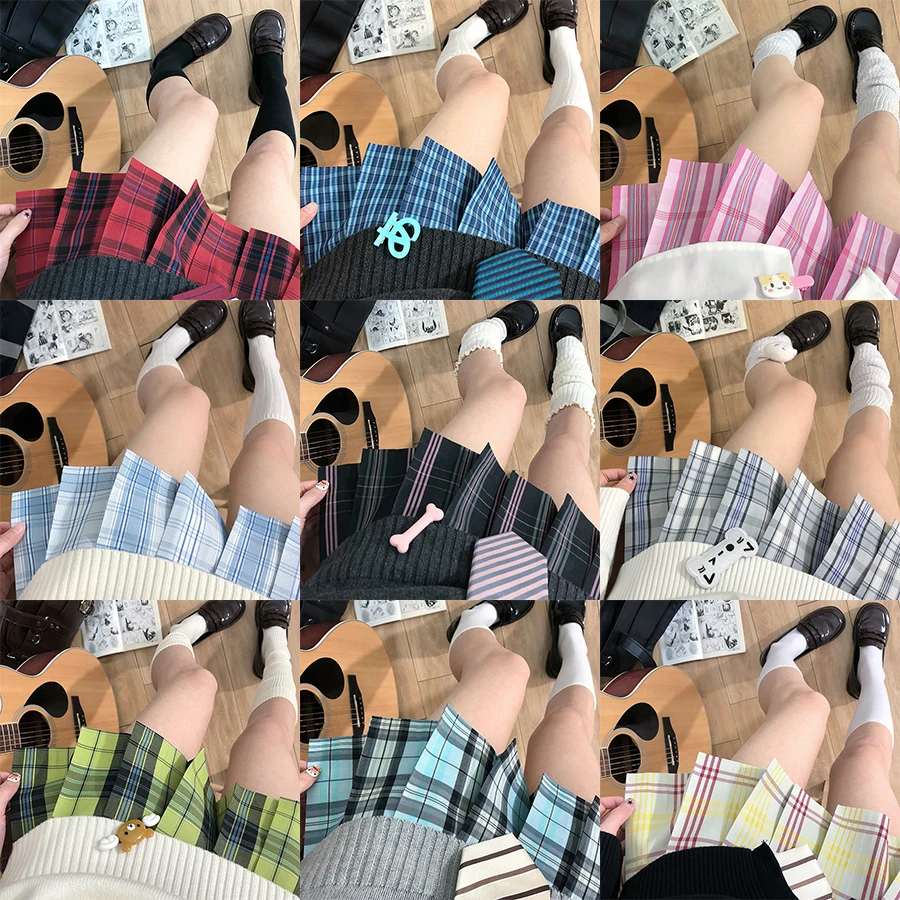 美茵熊原创jk格裙jk制服学院风百搭日系校供格裙高腰夏季百褶裙