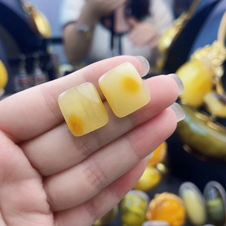 裸石琥珀银S925镶嵌