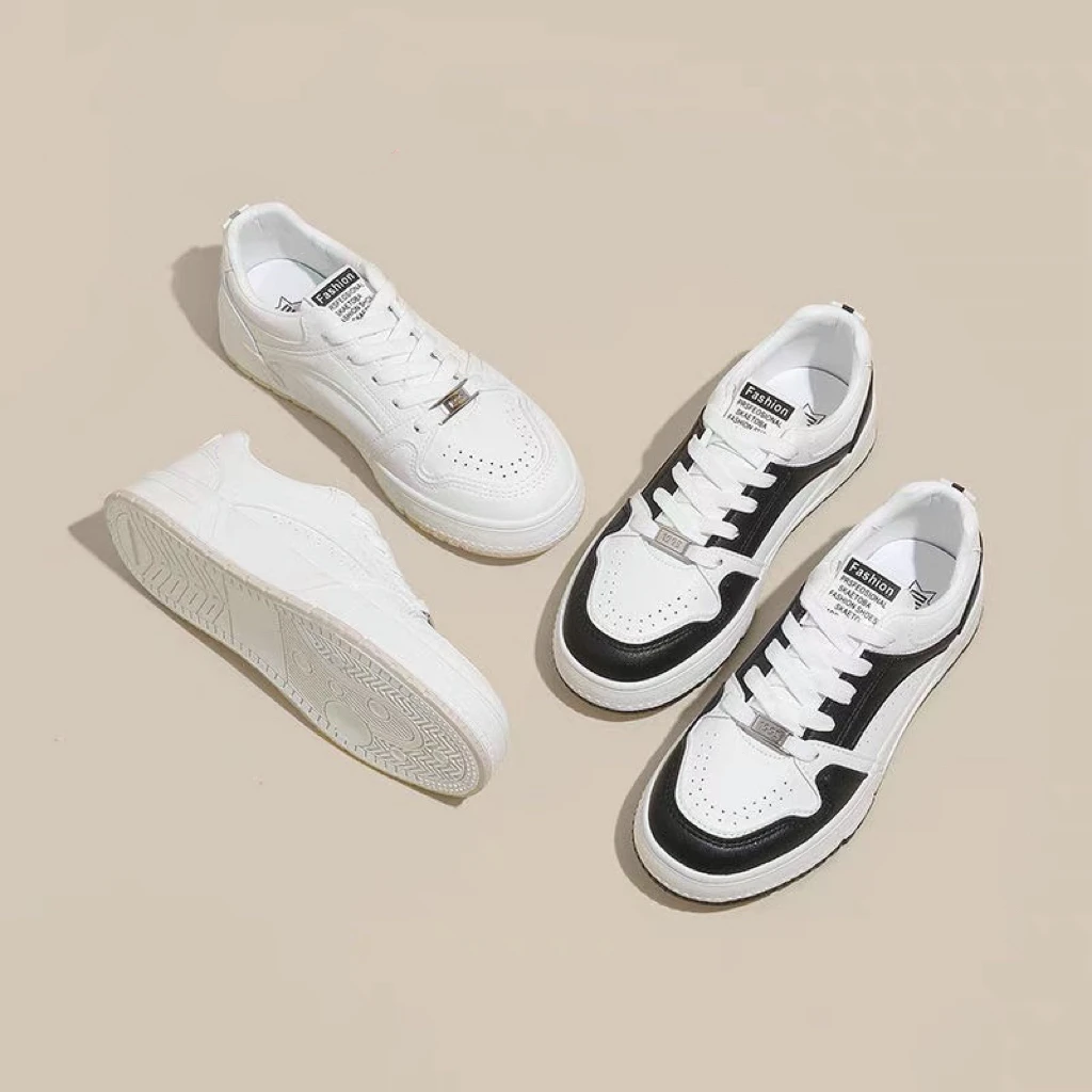 大时尚板鞋女7008春季新款休闲风低跟平底小白鞋拼色女鞋C