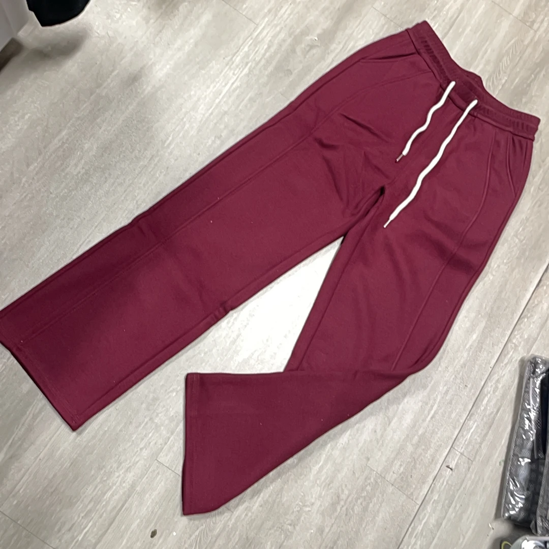 抽绳松紧腰秋冬加绒厚款百搭休闲直筒裤-果梓0014