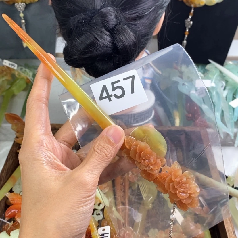 【闪购商品】岫玉发饰合金什****清