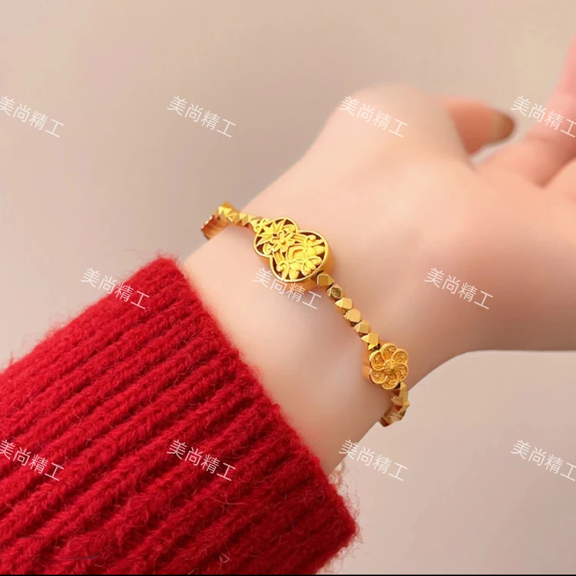 铜合金手链 【精美葫芦手链】时尚大方 百搭百配 小众 轻奢 复古