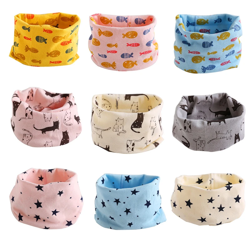 卡通秋冬季棉脖套棉宝宝围巾单层男女童百变围脖工厂