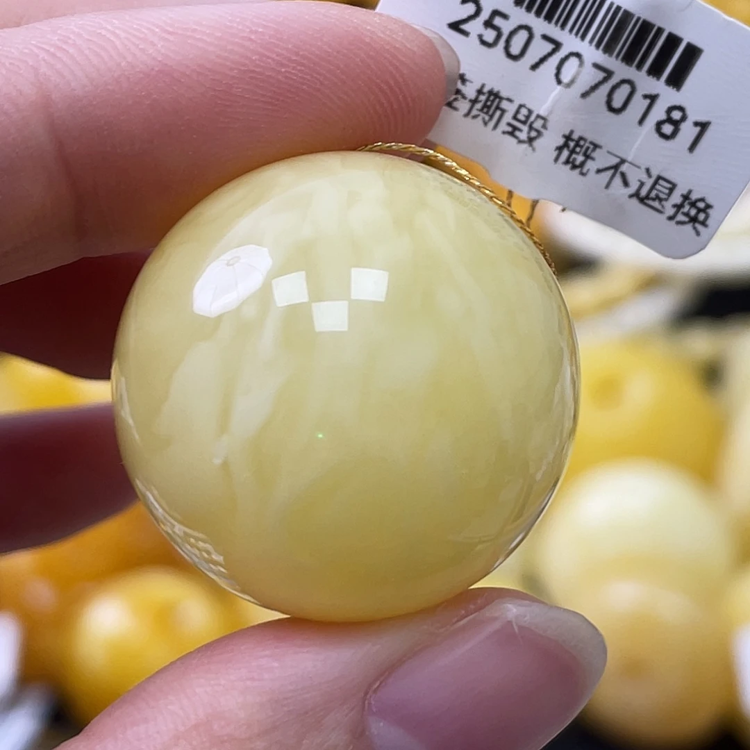 蜜蜡未镶嵌珠宝奇石26.6mm浓蜡妖花