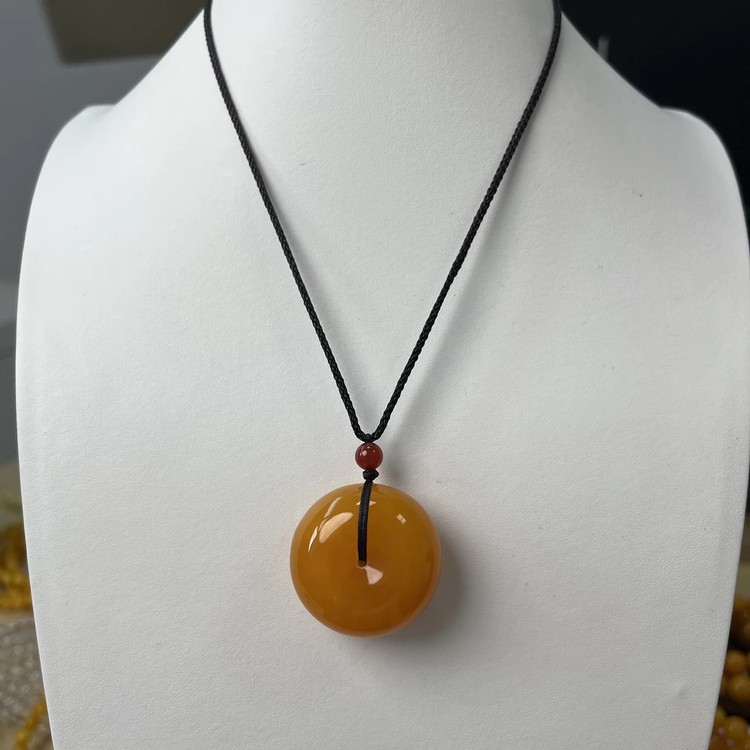 W111  藏族精工打磨小平安扣锁骨链